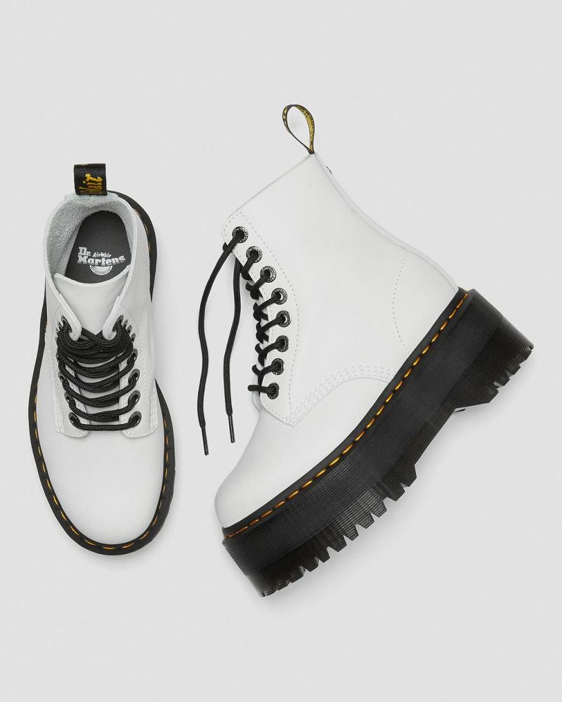 Women's Dr Martens 1460 Pascal Max Leather Platform Boots White | AU 231HAP